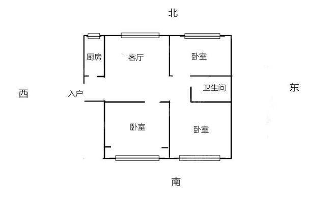 御河新城西区3室2厅1卫108㎡