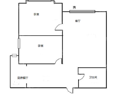 九和玫瑰湾小区2室2厅0卫80㎡