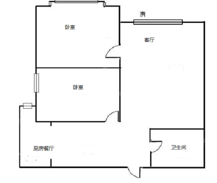 九和玫瑰湾小区2室2厅0卫80㎡