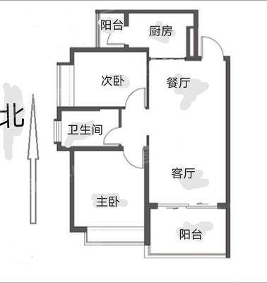 恒大绿洲2室2厅1卫96㎡