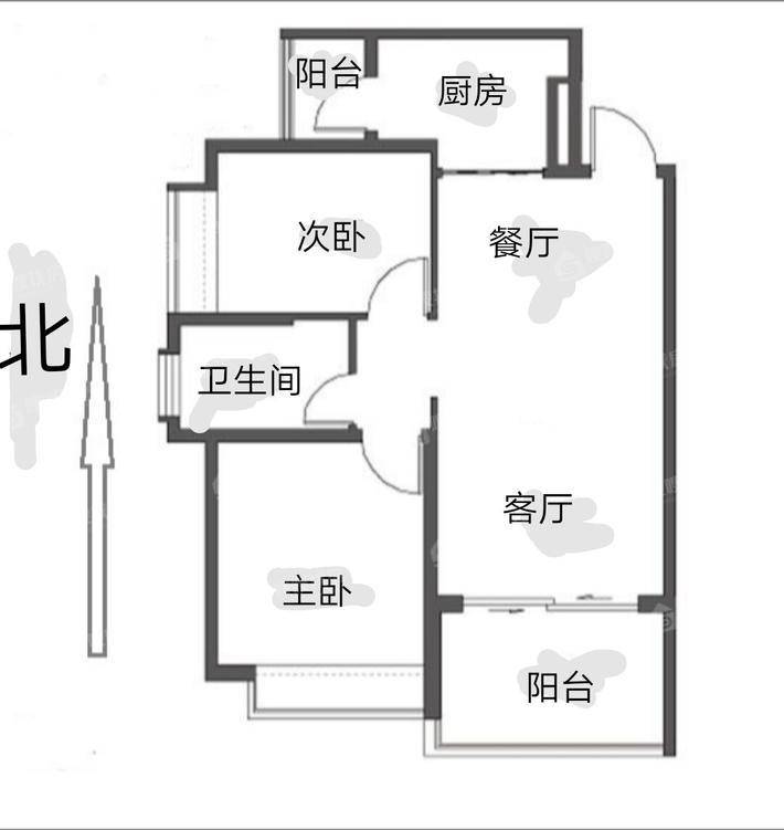 恒大绿洲2室2厅1卫96㎡