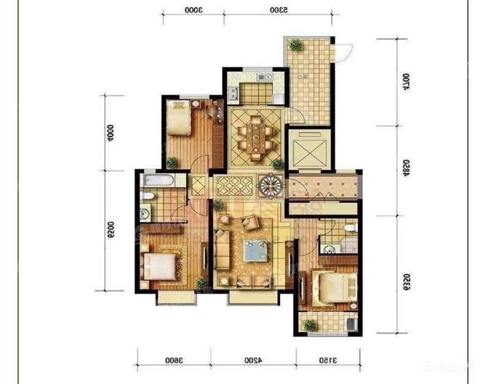 天成明月洲东区4室2厅2卫140㎡