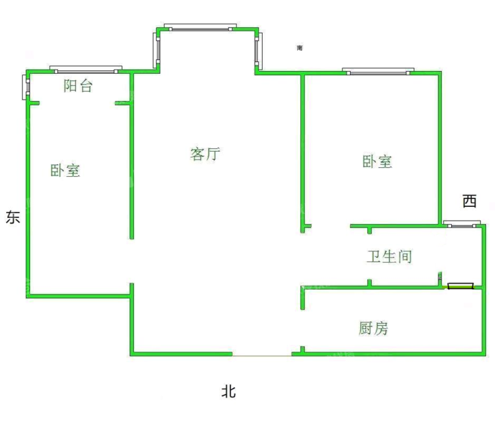 天成首府2室2厅1卫107㎡