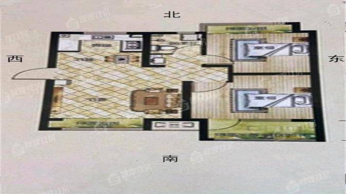 阿尔卡迪亚锦绣天地A区2室1厅1卫80㎡