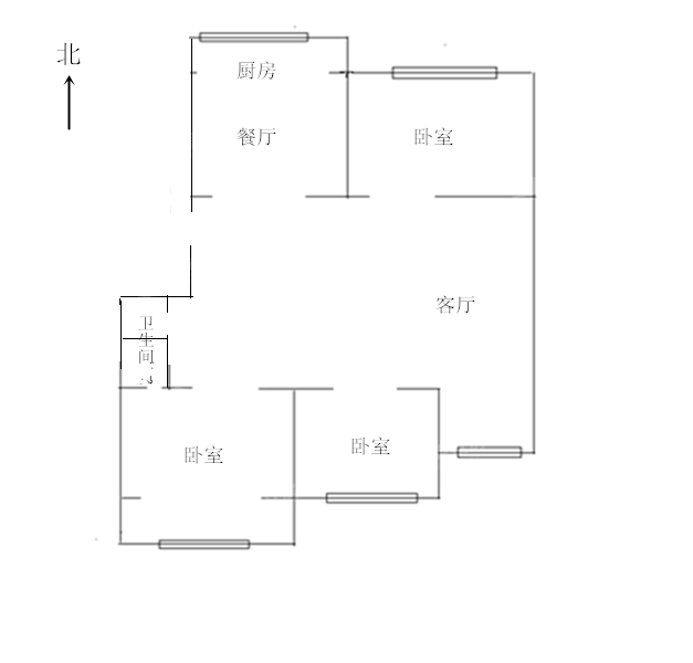 荣盛丽水花庭3室2厅1卫112㎡