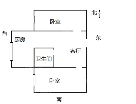 朝阳二区2室1厅1卫62㎡