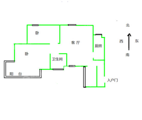 鼓楼上城2室2厅1卫120㎡