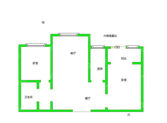 万润绿景园2室2厅1卫78㎡