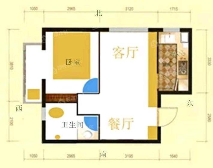 皇家壹里（C区）1室1厅1卫59㎡