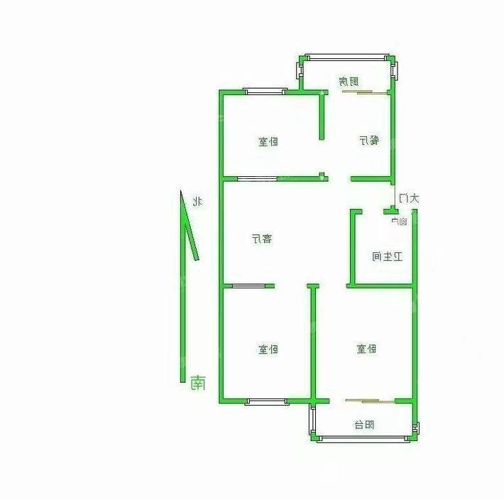 财税局宿舍3室2厅1卫107㎡