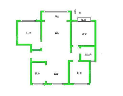 保利花园西区3室2厅1卫124㎡