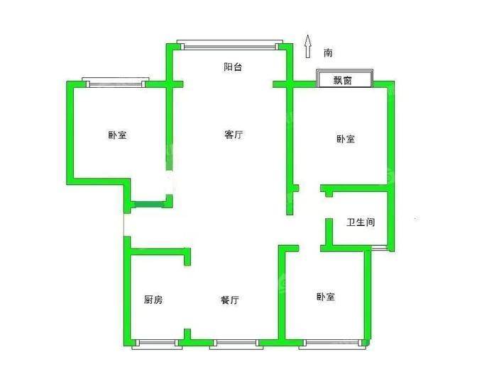 保利花园西区3室2厅1卫124㎡