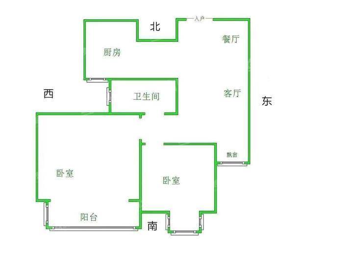 凤凰城（B区）2室2厅1卫72㎡