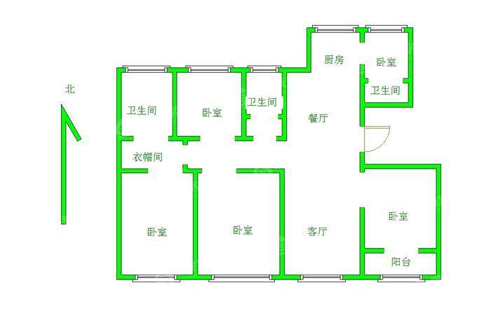 天成郡府西区5室2厅3卫194㎡