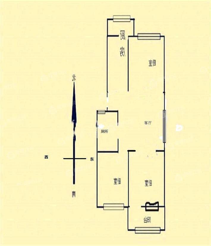 120间小区3室1厅1卫81㎡