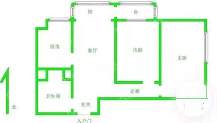 金域华庭2室2厅1卫90㎡