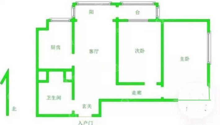 金域华庭2室2厅1卫90㎡