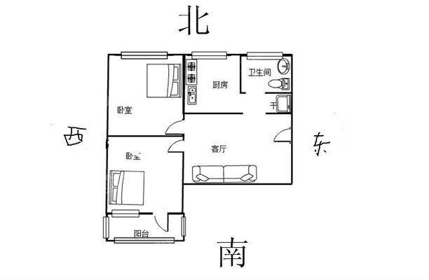 石油二部2室2厅1卫62㎡