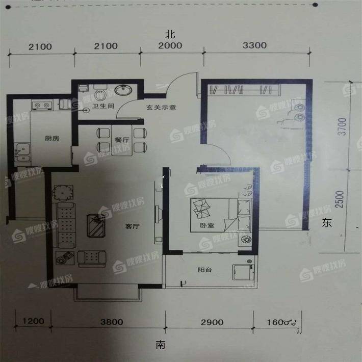 榕城世家2室2厅1卫93㎡