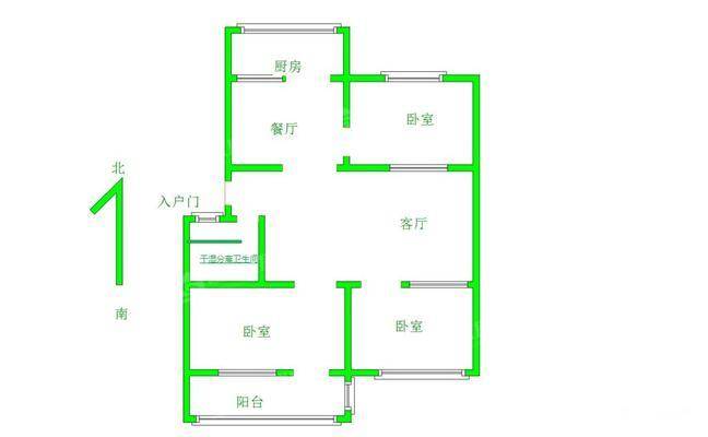 财税局宿舍3室2厅1卫109㎡