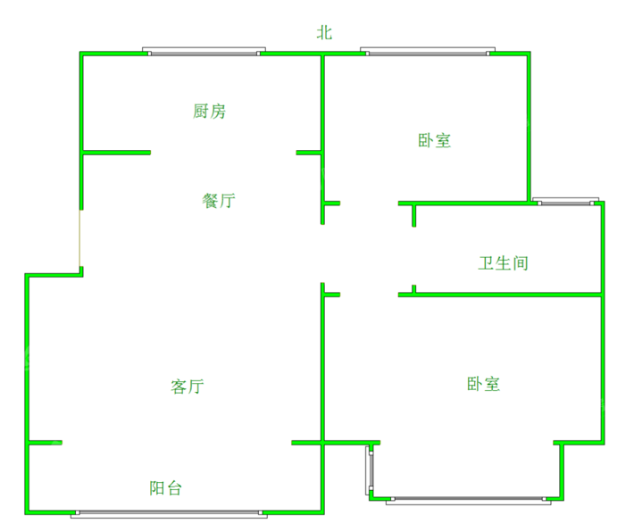 枫尚国际2室1厅1卫78㎡