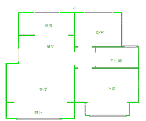 枫尚国际2室1厅1卫78㎡