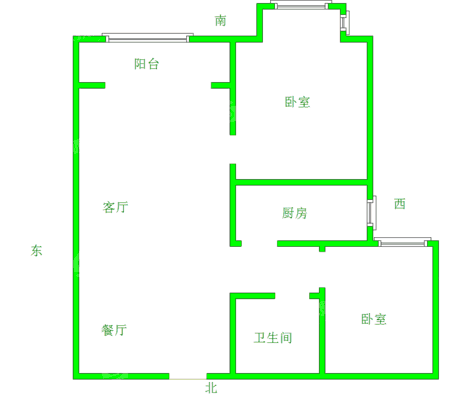 凤凰城（C区）2室2厅1卫82㎡