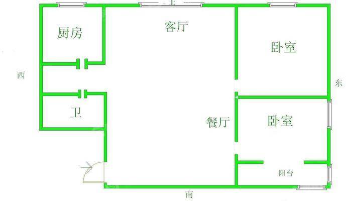 天成郡府东区2室2厅1卫79㎡