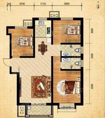 凤凰城（B区）3室2厅2卫120㎡