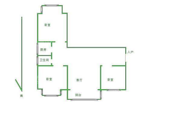 颐和文园东院3室2厅1卫107㎡