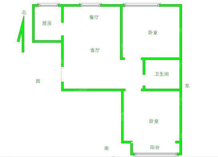 金鼎领域2室2厅1卫97㎡