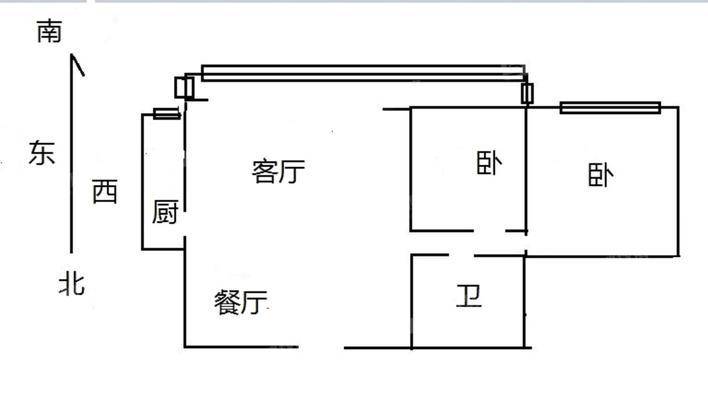 鸿韵嘉苑2室2厅1卫120㎡