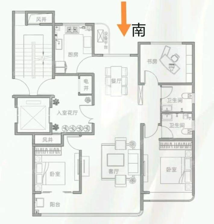 天成观澜一期3室2厅2卫125㎡