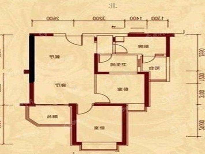 恒大城（商品房）2室1厅1卫92㎡