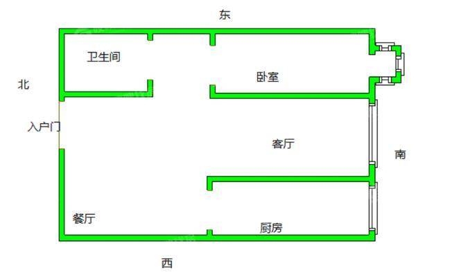 皇家壹里（A区）1室1厅1卫60㎡