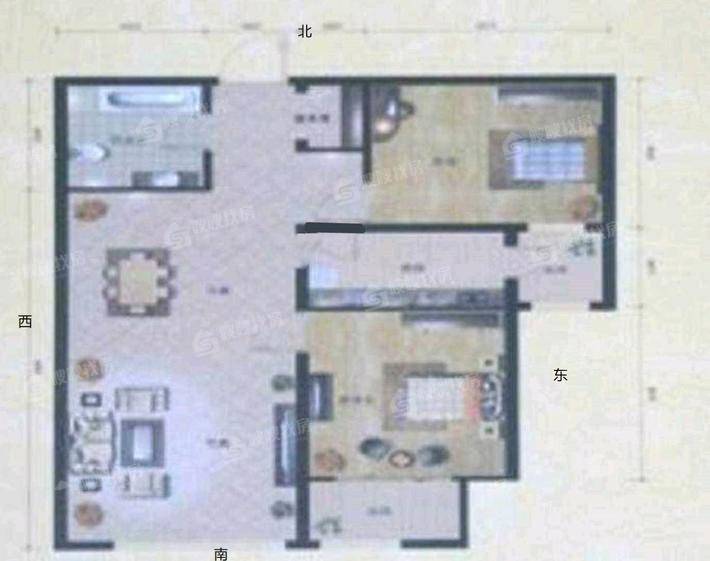 天成郡府西区2室1厅1卫90㎡