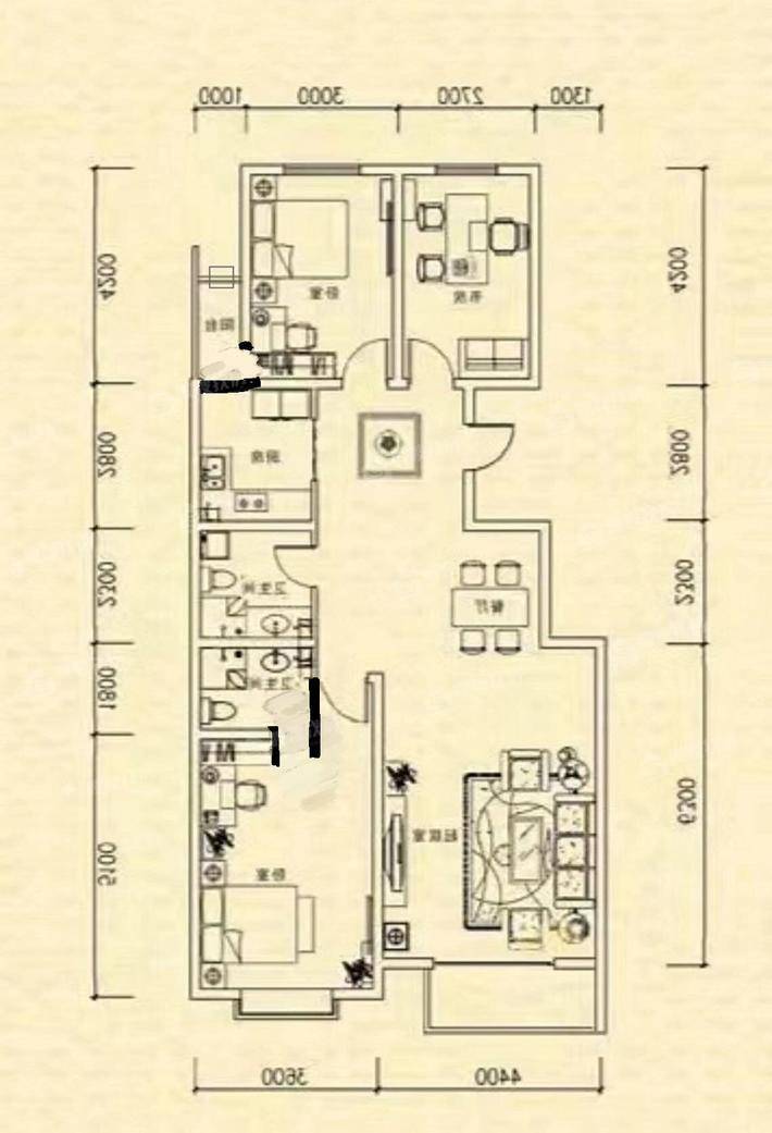 金域华庭3室2厅2卫134㎡