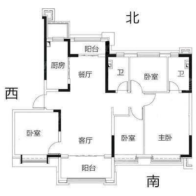 恒大悦府4室2厅2卫146㎡