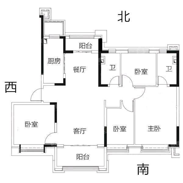 恒大悦府4室2厅2卫146㎡