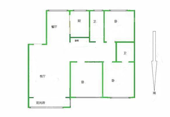 输油公司宿舍2室2厅1卫85㎡