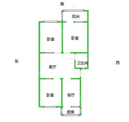 市社小区3室1厅1卫84㎡