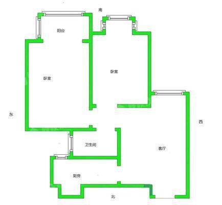 凤凰城（B区）2室2厅1卫72㎡