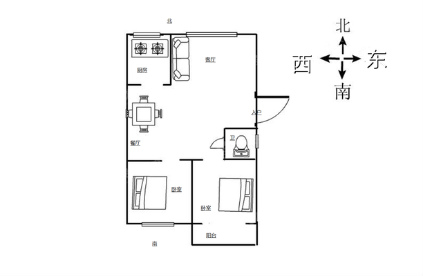 佳和小区2室2厅1卫90㎡