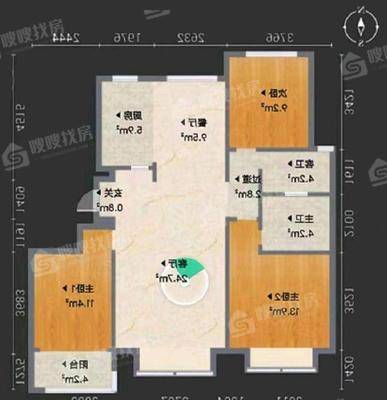 天成玉玺台一期3室2厅2卫126㎡