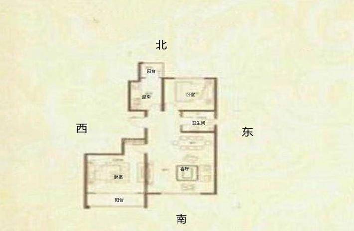 天成郡府西区2室2厅1卫92㎡