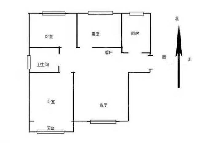 流津时代南区3室2厅1卫105㎡