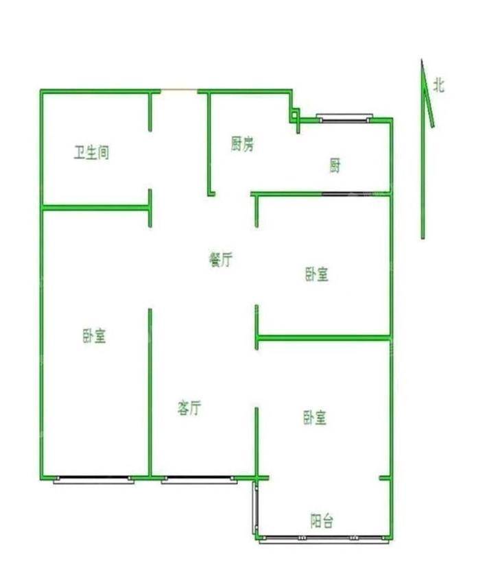 阳光国际3室1厅1卫90㎡