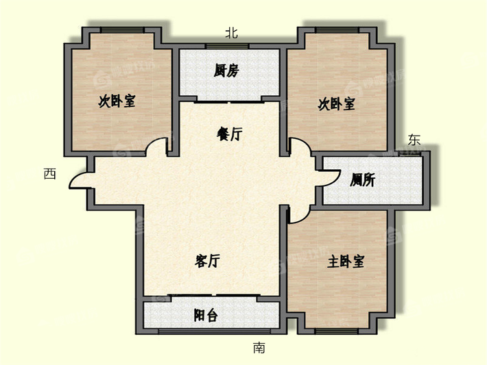 荣盛阿尔卡迪亚文景苑3室2厅2卫112㎡