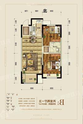 保利花园2室2厅1卫90㎡