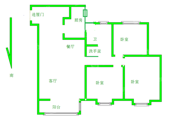 新城悦隽时代3室2厅1卫110㎡